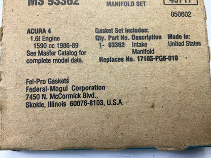FEL-PRO MS93362 Engine Intake Manifold Gasket 1986-1989 Acura Integra 1.6L D16A1