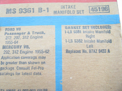 FEL-PRO MS9361B-1 Intake Manifold Gasket Set - 55-65 Ford 272 292 312 Y-block V8