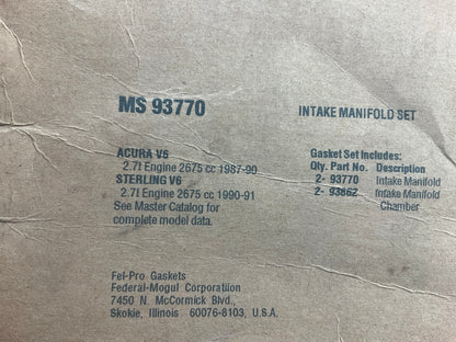 Fel-Pro MS93770 Intake Manifold Gasket Set For 1989-1991 Sterling 827 2.7L-V6