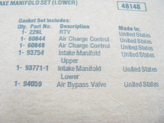 Fel-Pro MS93771 Intake Manifold Gasket Set - 1986-1992 Ford 177 2.9L V6