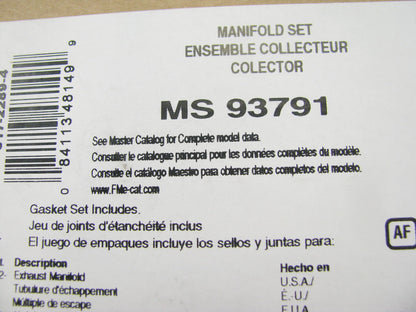 Fel-pro MS93791 Exhaust Manifold Gasket Set For 87-91 Dodge 3.9L 239 V6 OHV