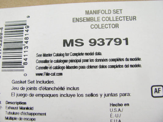 Fel-pro MS93791 Exhaust Manifold Gasket Set For 87-91 Dodge 3.9L 239 V6 OHV