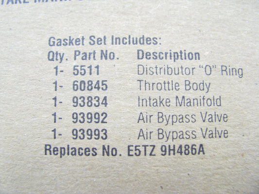 Fel-pro MS93834 UPPER Fuel Injection Plenum Gasket Set 1985-96 Ford 5.0L 302 V8