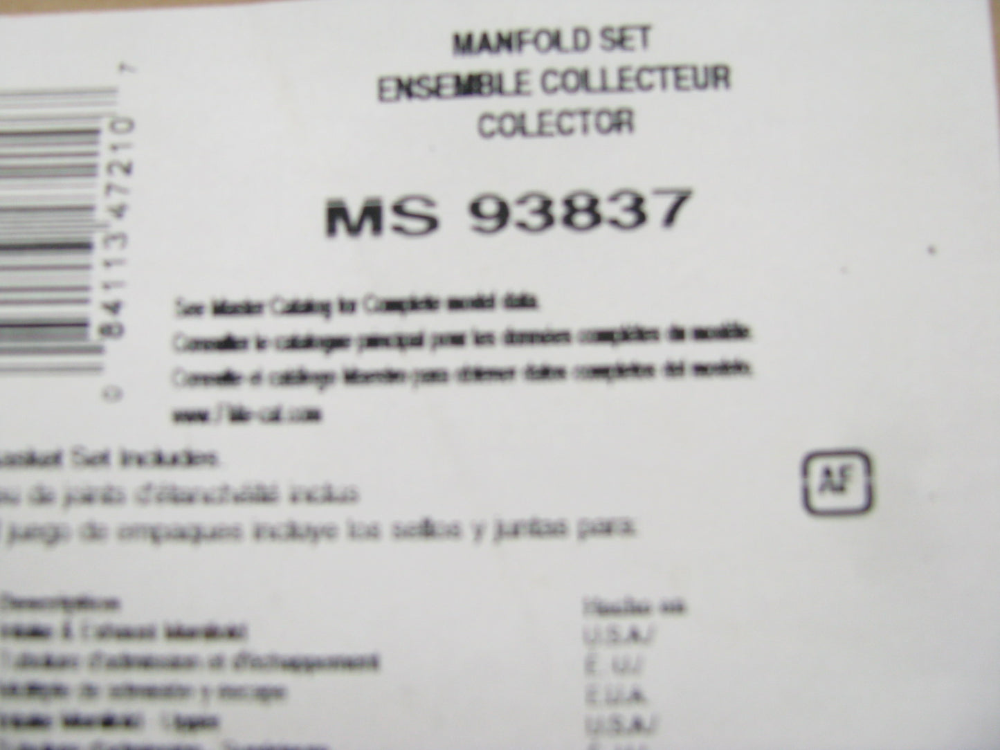 FEL-PRO MS93837 Intake Exhaust Manifold Gasket For 1987-1996 Ford 300 4.9L