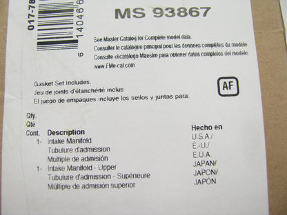 Fel-Pro MS93867 Intake Manifold Gasket 00-06 Toyota 05-11 Lotus 1.8L I4 DOHC