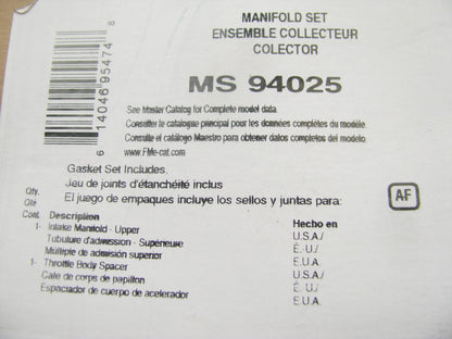 Fel-pro MS94025 Upper Fuel Injection Plenum Gasket Set 1999 Ford 6.8L V10