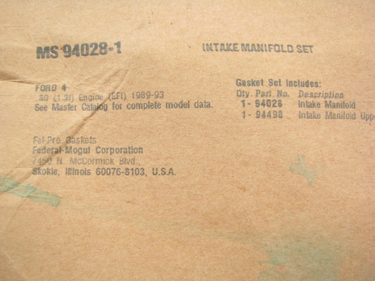 FEL-PRO MS94028-1 Engine Intake Manifold Gasket Set - 89-93 Ford Festiva 1.3L