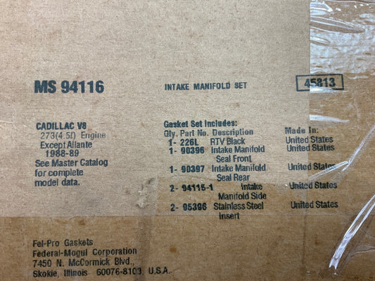 Fel-Pro MS94116 Engine Intake Manifold Gasket - 1988-1989 Cadillac 4.5L V8