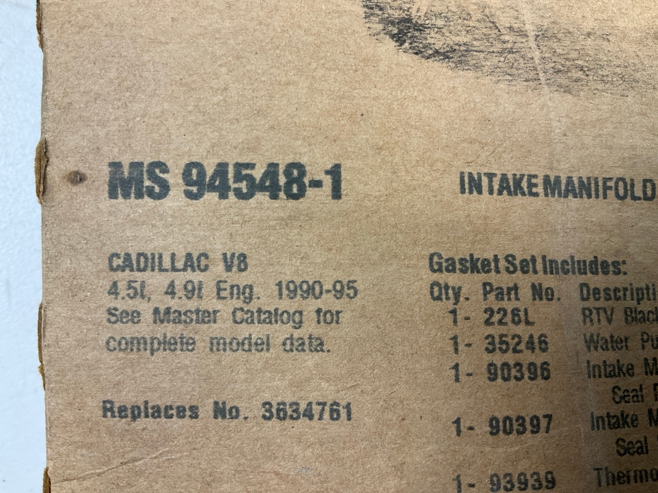 FEL-PRO MS94548-1 Intake Manifold Gasket Set - 90-95 Cadillac 4.5L 4.9L V8