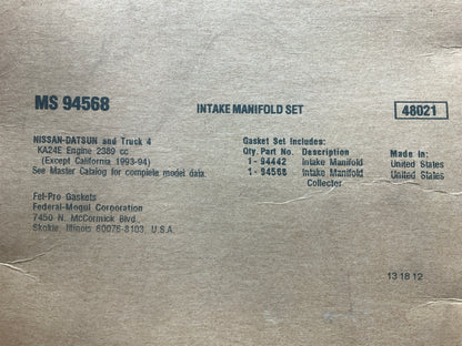 Fel-Pro MS94568 Intake Manifold Gasket Set For 1990-94 Nissan D21 Hardbody 2.4L