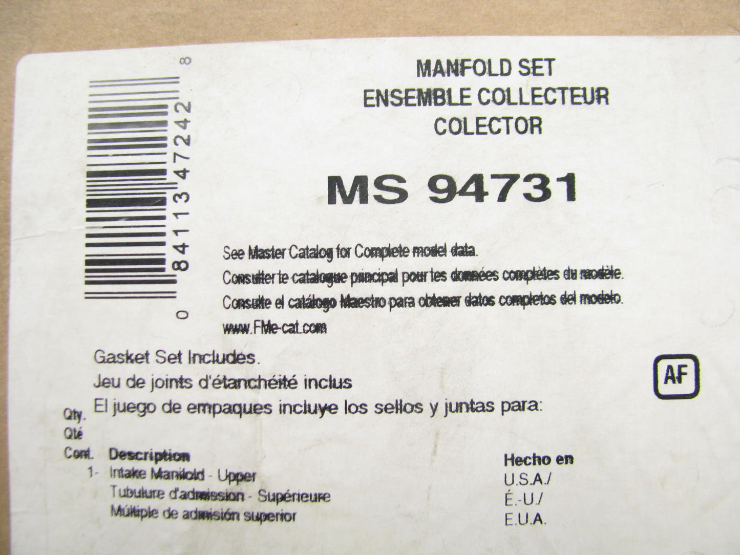 Fel-Pro MS94731 Fuel Injection Plenum Gasket 1988-92 Toyota Land Cruiser 4.0L-L6