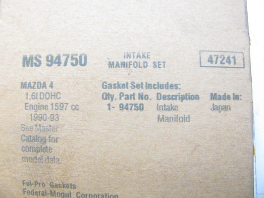FEL-PRO MS94750 Engine Intake Manifold Gasket - 90-93 Mazda Miata 1.6L L4 DOHC