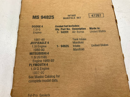 FEL-PRO MS94825 Intake Manifold Upper Gasket Set For 88-94 Dodge 1.5L L4