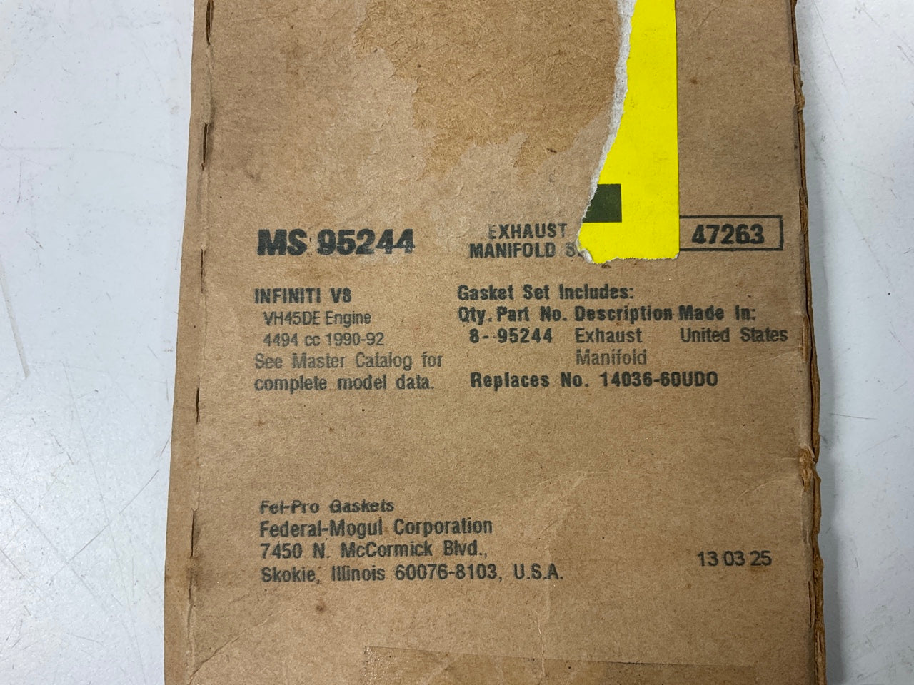Fel-Pro MS95244 Exhaust Manifold Gasket Set For 1990-1996 INFINITI Q45 4.5L-V8