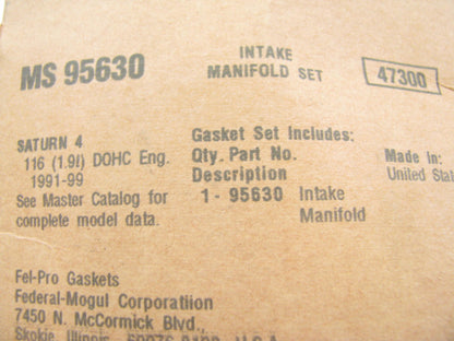 1991-1999 Saturn SL SC SW 1.9L DOHC Intake Manifold Gasket  Fel-pro MS95630