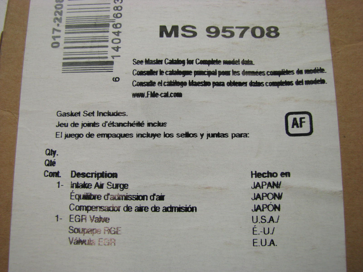 FEL-PRO MS95708 Fuel Injection Plenum Upper Gasket