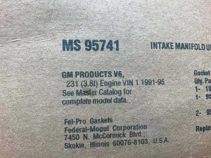 Fel-pro MS95741 Fuel Injection Plenum Gasket Set 1991-95 Buick Olds Pontiac 3.8L