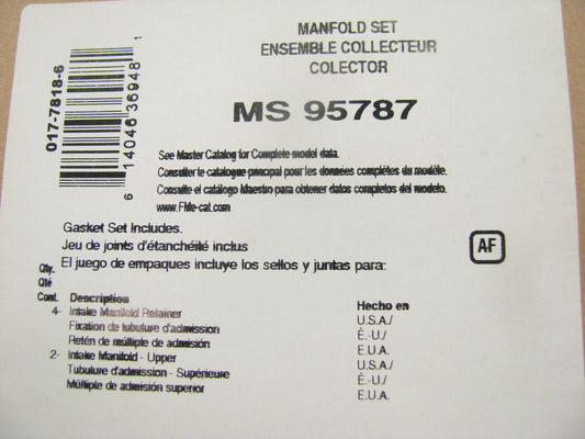 Fel-Pro MS95787 Fuel Injection Plenum Upper Gasket Set 1996-2000 GM 7.4L 454 V8