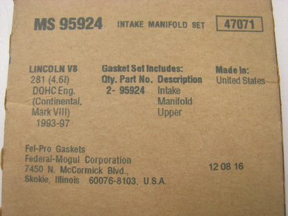 Fel-pro MS95924 Fuel Injection Plenum Gasket Set 1993-1997 Lincoln 4.6L V8 DOHC