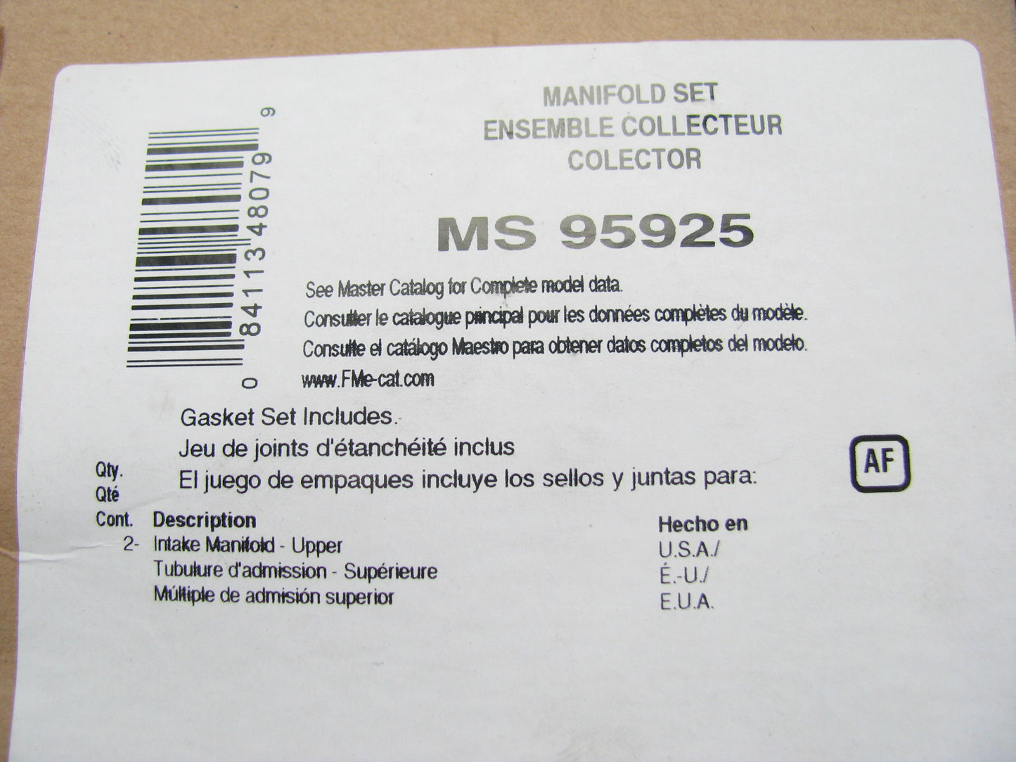 FEL-PRO MS95925 Fuel Injection Upper Plenum Gasket Set - 96-98 Mark VIII 4.6L V8