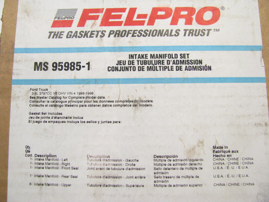FEL-PRO MS95985-1 Intake Manifold Gasket Set - 1996-1998 Ford Windstar 3.8L V6