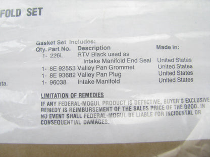 Fel-pro MS96038PB Intake Manifold Valley Gasket 1988-1994 Ford 7.3L DIESEL V8