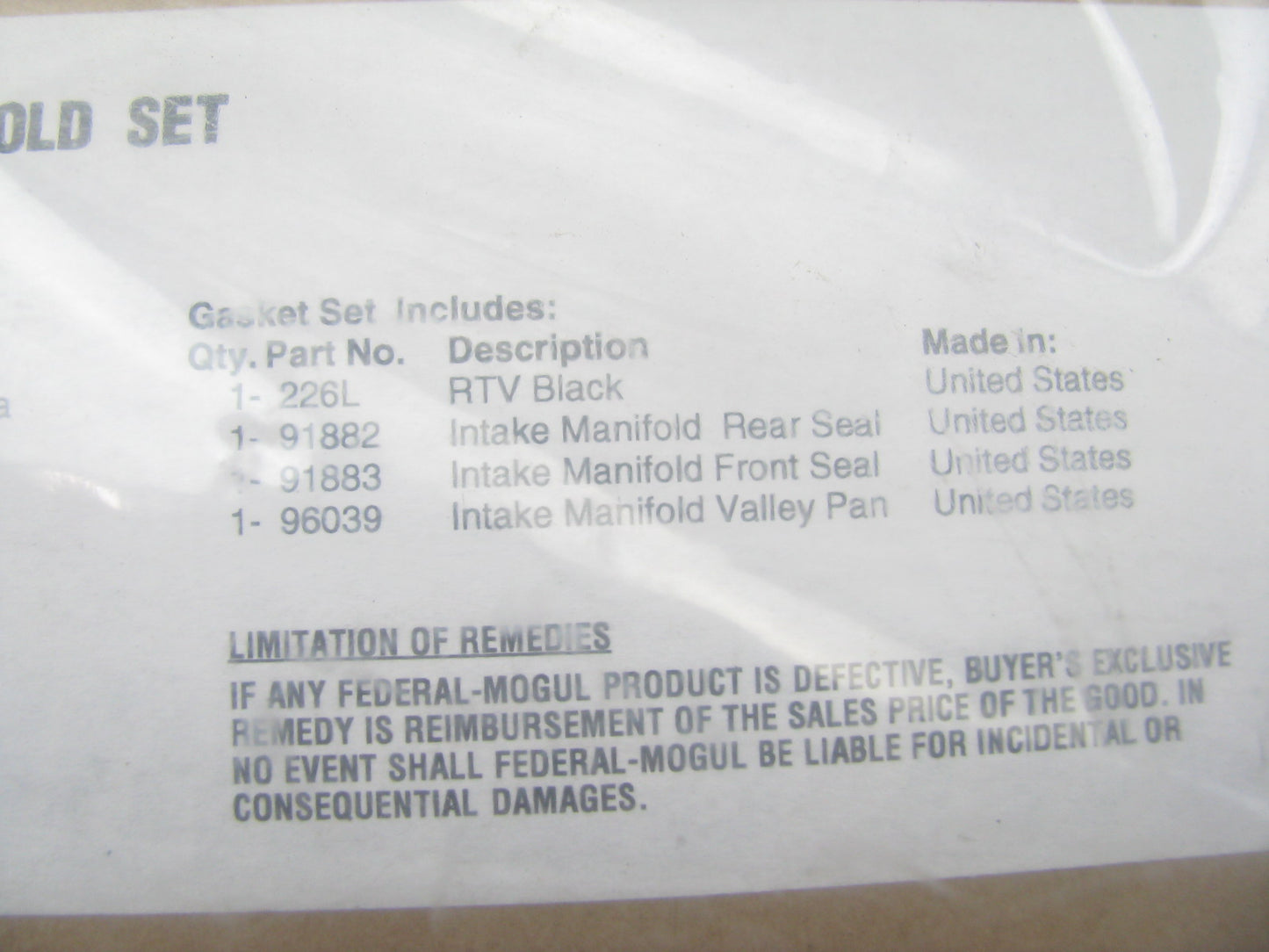 Fel-pro MS96039PB Valley Pan Gasket Set For 1985-1990 GM 307 5.0L