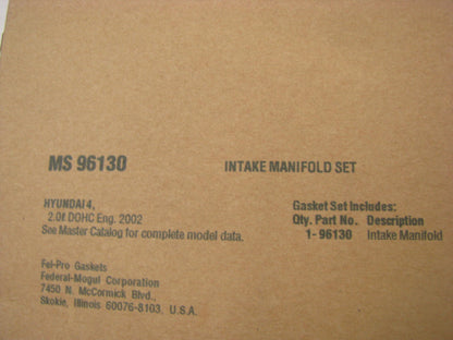 Fel-pro MS96130 Engine Intake Manifold Gasket For 03-12 Hyundai 2.0L I4