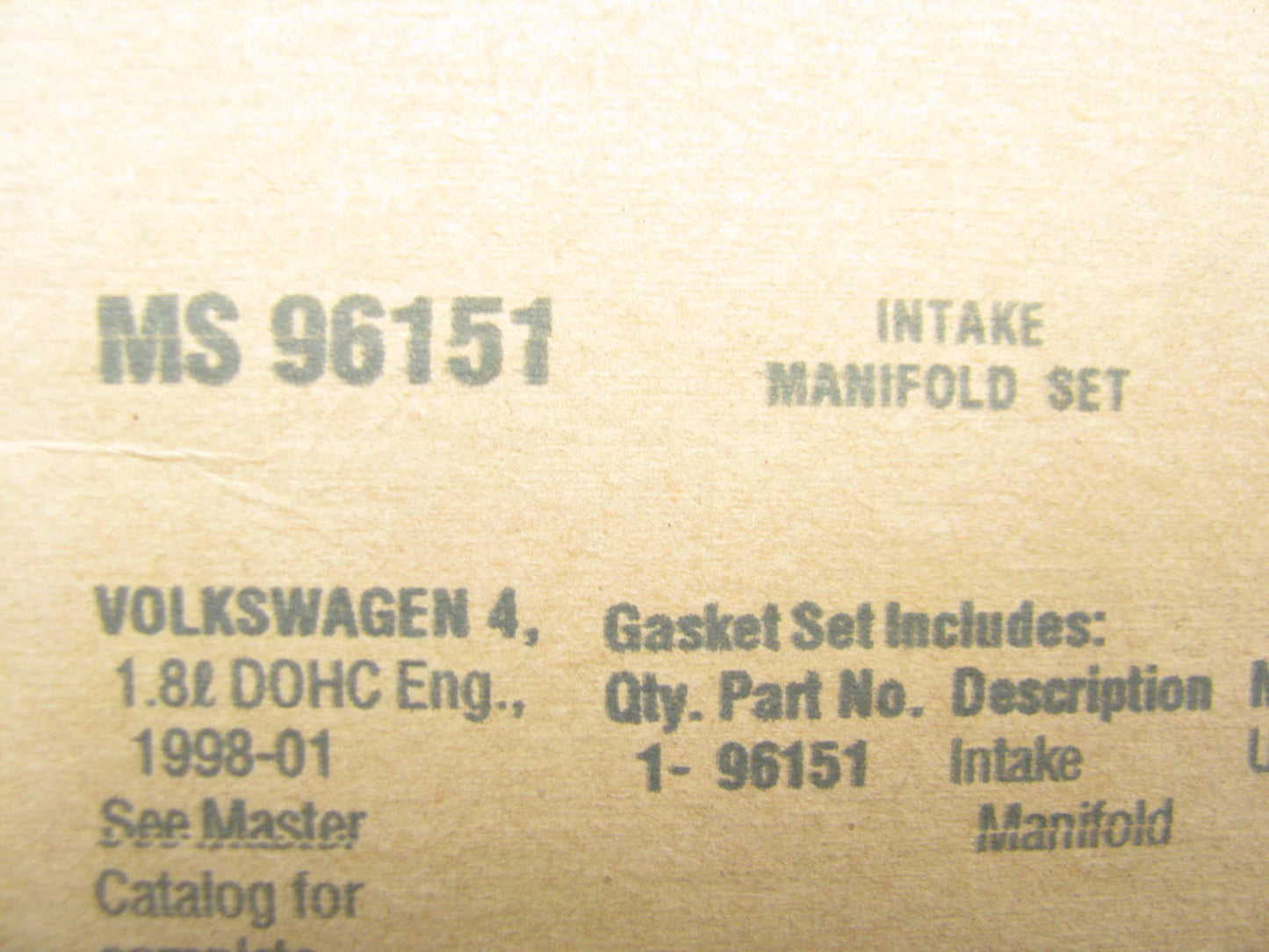 Fel-Pro MS96151 Intake Manifold Gasket 1997-06 VW Audi 1.8L DOHC TURBOCHARGED
