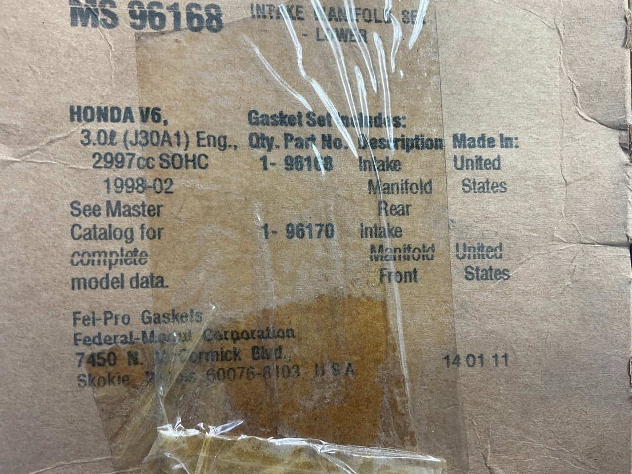 Fel-pro MS96168 Lower Intake Manifold Gasket Set 1998-2002 Honda Accord 3.0L V6