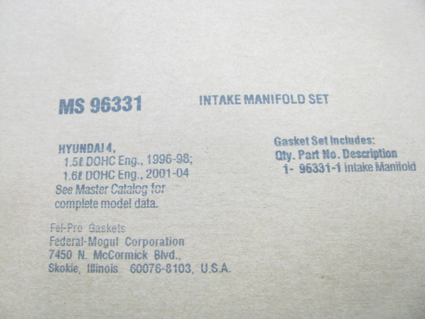 Fel-pro MS96331 Engine Intake Manifold Gasket