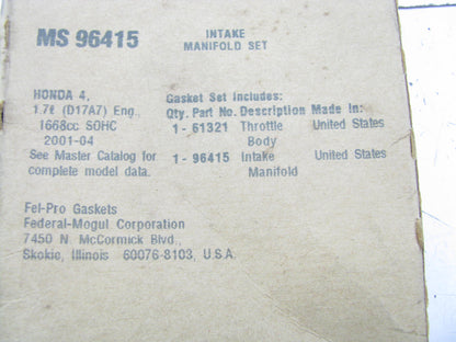 Fel-pro MS96415 Engine Intake Manifold Gasket 2001-2005 Honda Civic 1.7L-L4