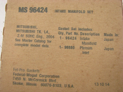 Fel-Pro MS96424 Intake Manifold Gasket 2004-09 Mitsubishi 2.4L I4 SOHC