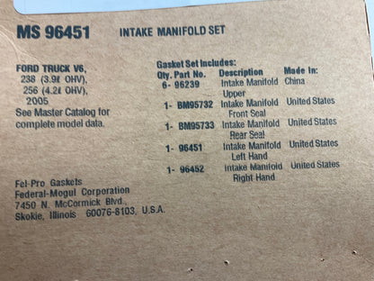 Fel-Pro MS96451 Intake Manifold Gasket Set 2005-08 Ford F-150 Freestar 3.9L 4.2L