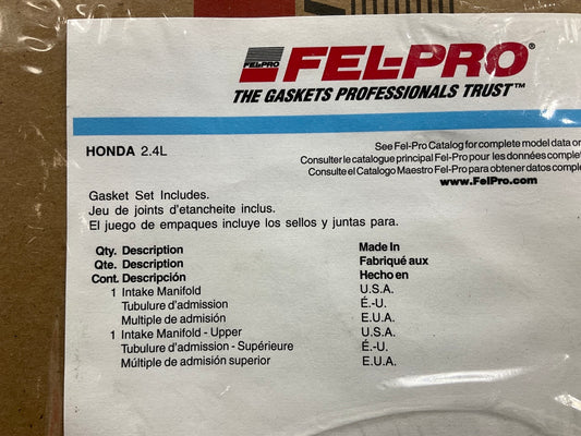 Fel-pro MS96473 Engine Intake Manifold UPPER Gasket Set 2003-2011 Honda 2.4L
