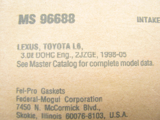 1998-2005 Lexus Toyota GS300 IS300 3.0L 2JZGE Intake Manifold Gasket Set FEL-PRO