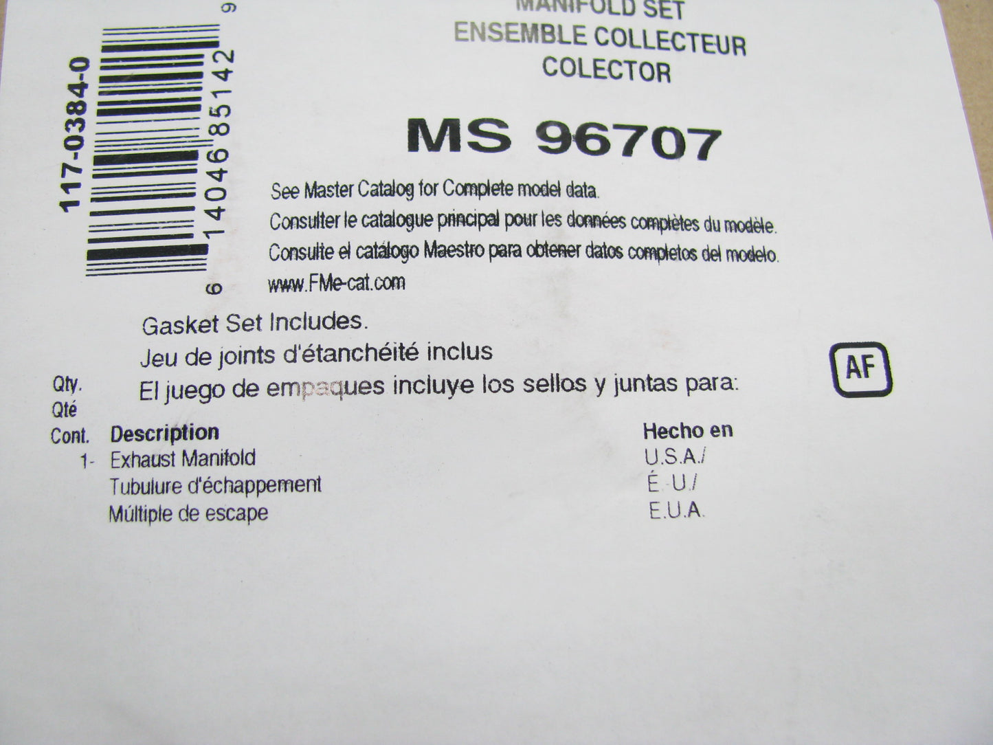 Fel-pro MS96707 Exhaust Manifold Gasket For 2006-2009 Chevrolet GMC 4.2L-L6