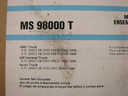 Fel-Pro MS98000T Intake Manifold Gasket Set - 1996-02 Chevrolet GM 5.0L 5.7L
