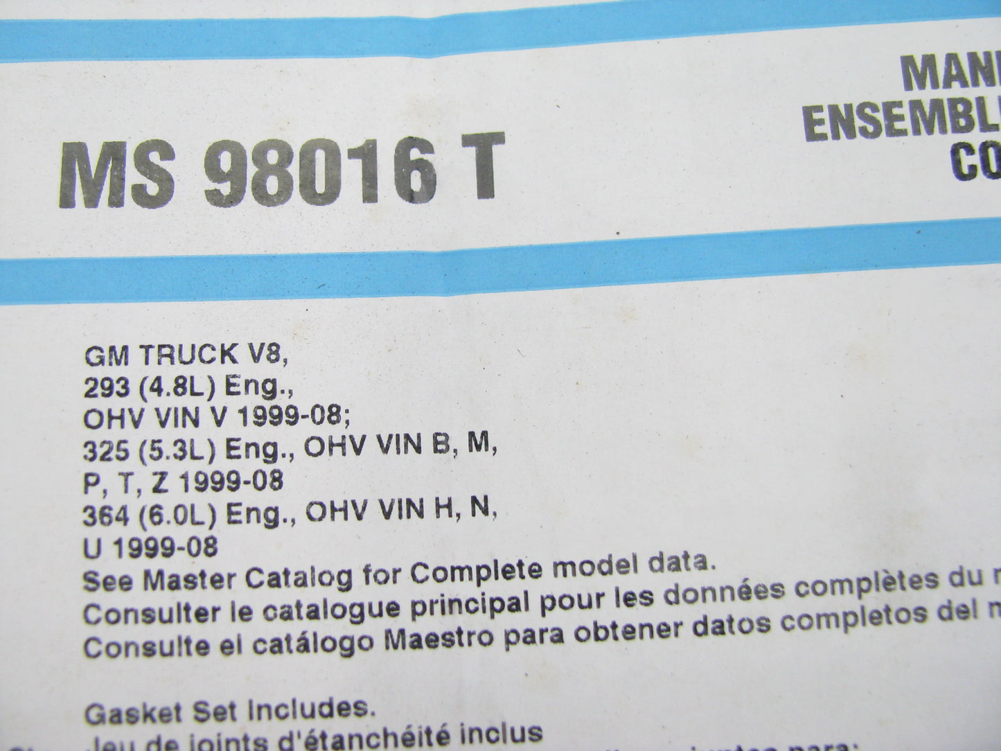 Fel-Pro MS98016T Intake Manifold Gasket Set - 99-13 Chevrolet GMC 5.3L 4.8L 6.0L
