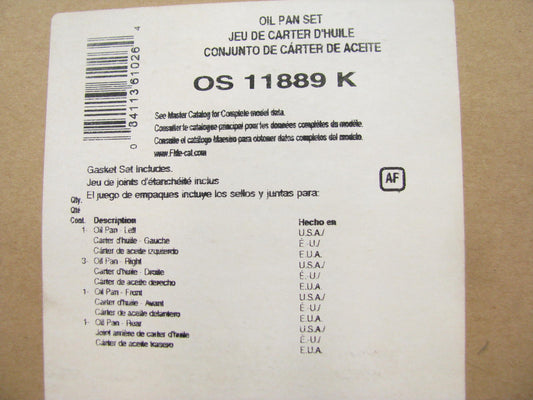 Fel-pro OS11889K Engine Oil Pan Gasket Set For Minneapolis Moline 425 451 504-L6
