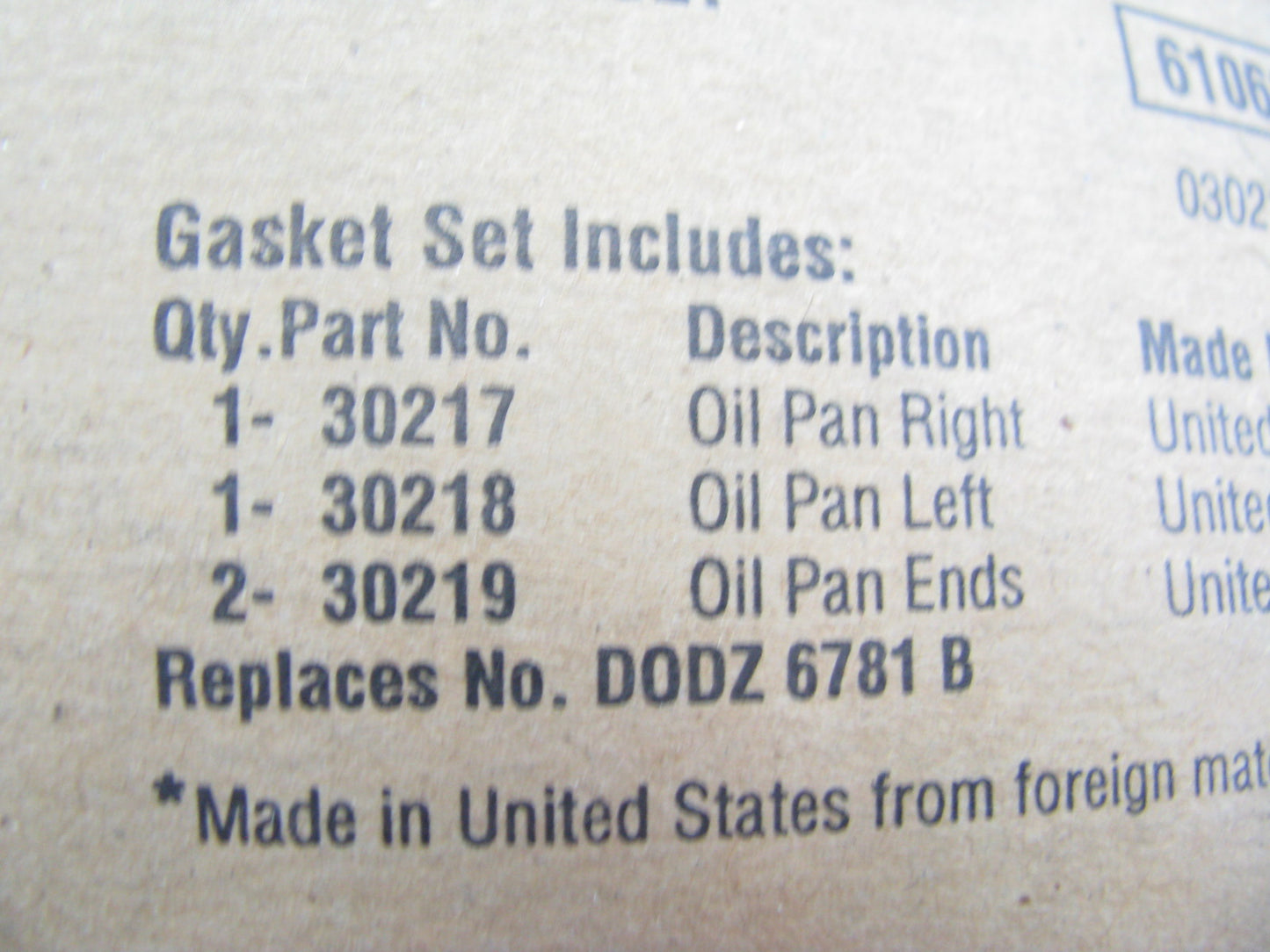 FEL-PRO OS30217C Engine Oil Pan Gasket Set - 1969-1980 Ford 250 I6