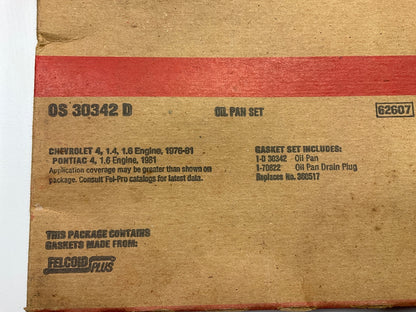 Fel-pro OS30342D Engine Oil Pan Gasket For 1976-1981 Chevrolet Pontiac 1.4L 1.6L