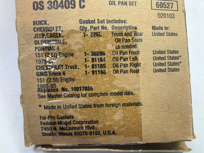 Fel-pro OS30409C Engine Oil Pan Gasket For Chevy Jeep Olds 151 2.5L