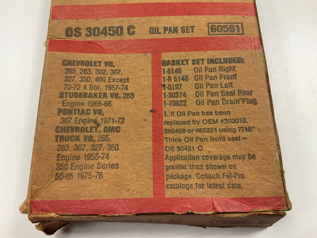 Fel-pro OS30450C Engine Oil Pan Gasket Set For 1957-1974 Chevrolet 265-400 V8