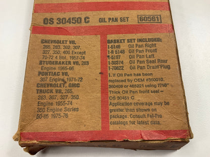 Fel-pro OS30450C Engine Oil Pan Gasket Set For 1957-1974 Chevrolet 265-400 V8