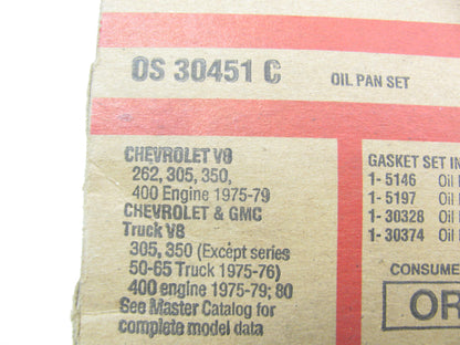 Fel-pro OS30451C Engine Oil Pan Gasket 1965-1980 Chevrolet 262 305 350 400-V8