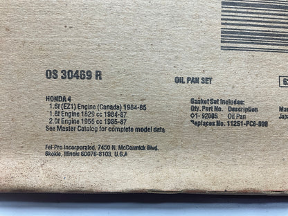 Fel-Pro OS30469R Engine Oil Pan Gasket 1983-89 Honda Accord 1.8L 2.0L I4