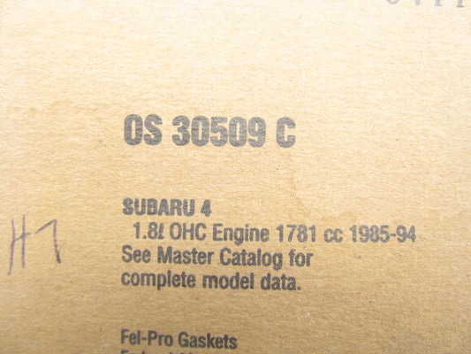 Fel-Pro OS30509C Engine Oil Pan Gasket For 1985-94 Subaru 1.8L H4 SOHC