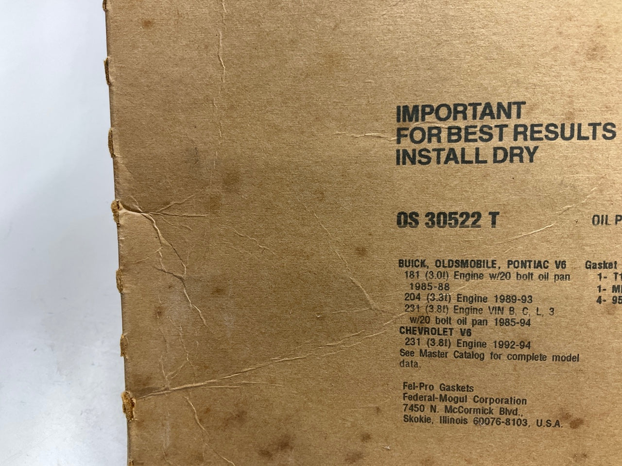 Fel-Pro OS30522T Engine Oil Pan Gasket Set