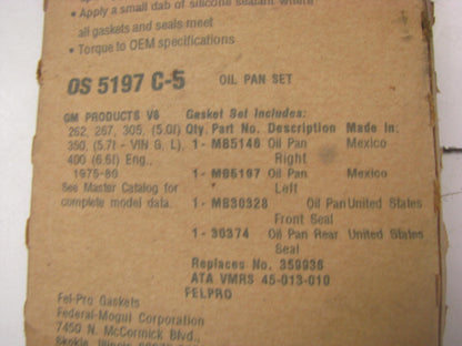 Fel-Pro OS30535C Engine Oil Pan Gasket Set For 1986-1987 Chrysler 2.5L